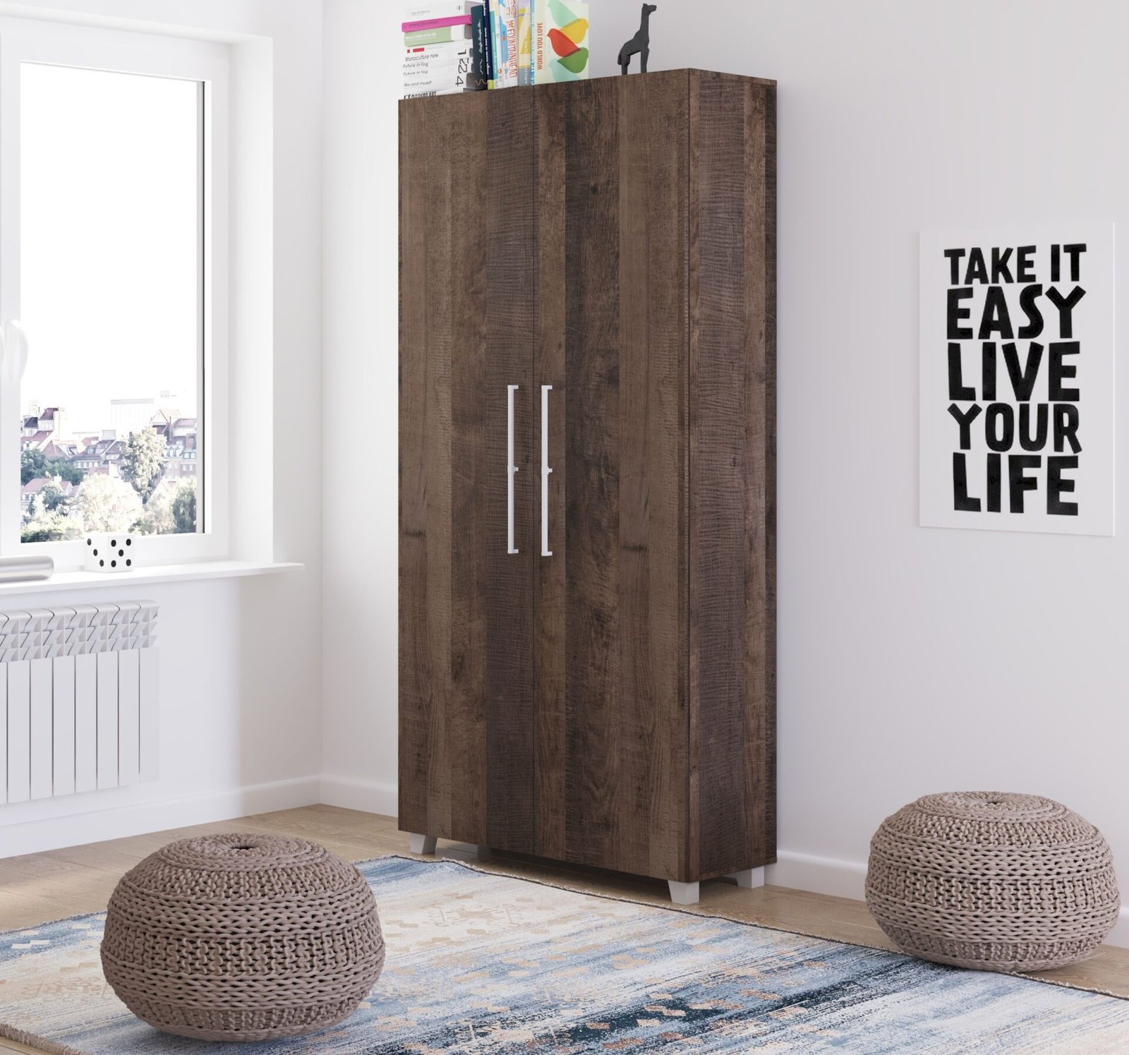 Vertical wall bed TEDDY 90, Grange Oak - Image 2