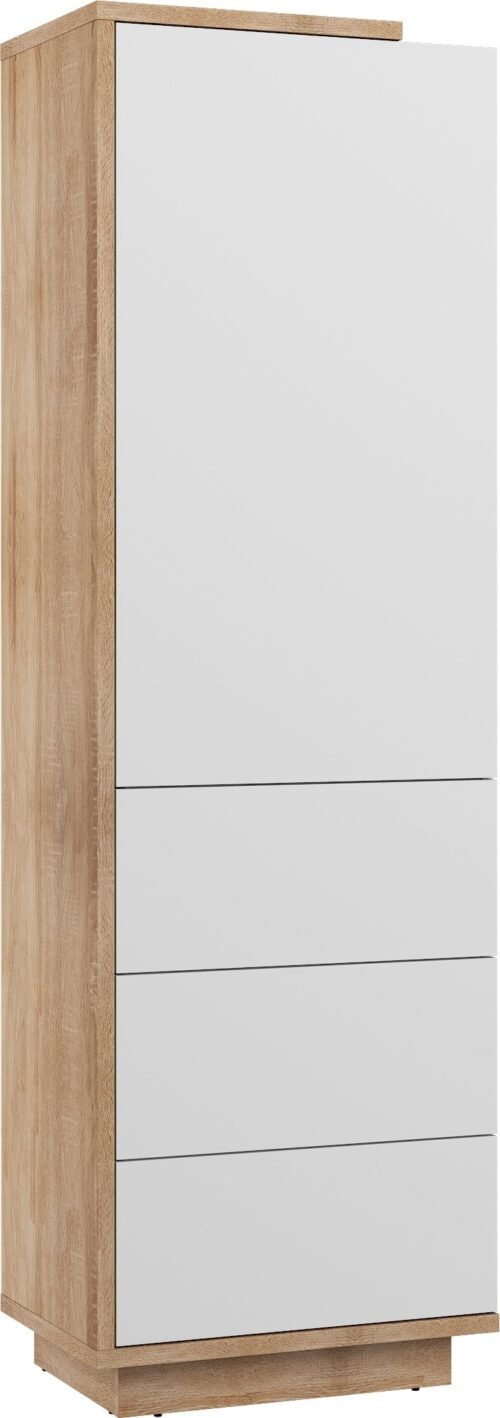 HYBRID 01 furniture, closed shelf, Sonoma oak / glossy whiteHYBRID