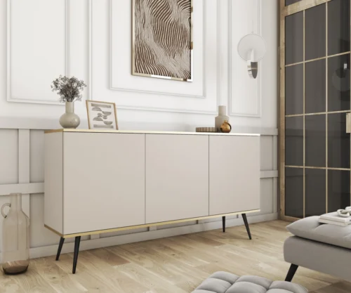 Beige chest of drawers with cabinets Oro K160