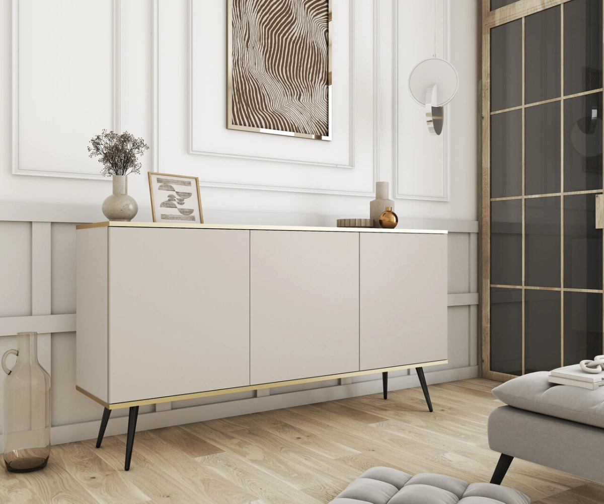 Beige chest of drawers with cabinets Oro K160
