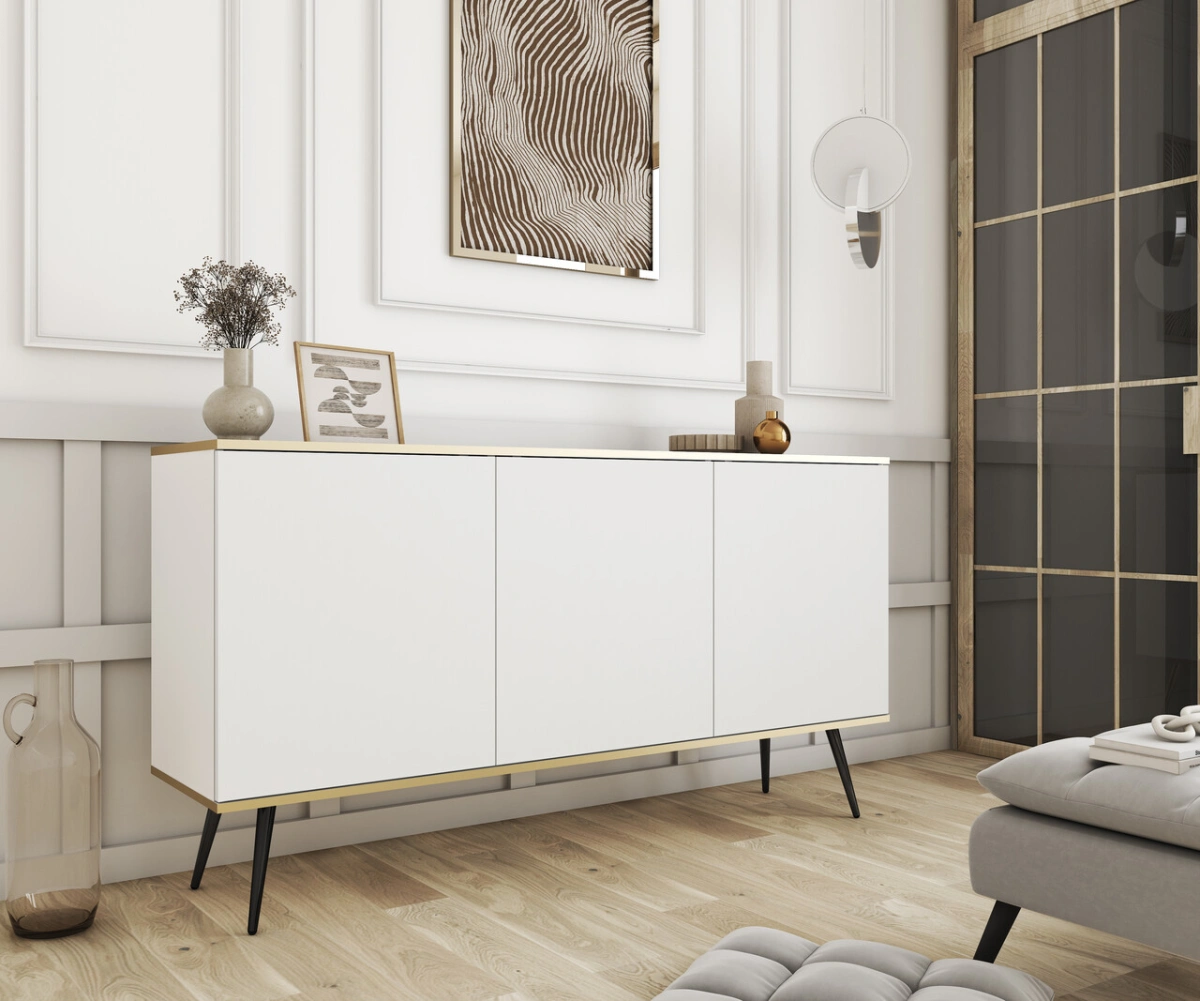 White chest of drawers with cabinets Oro K160 - Image 2