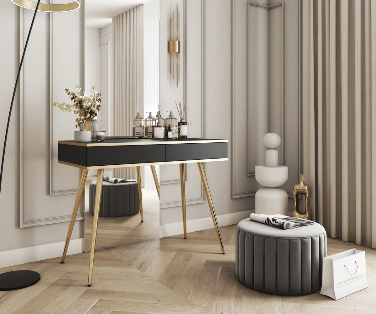 Black console dressing table with drawers Oro T102 - Image 2