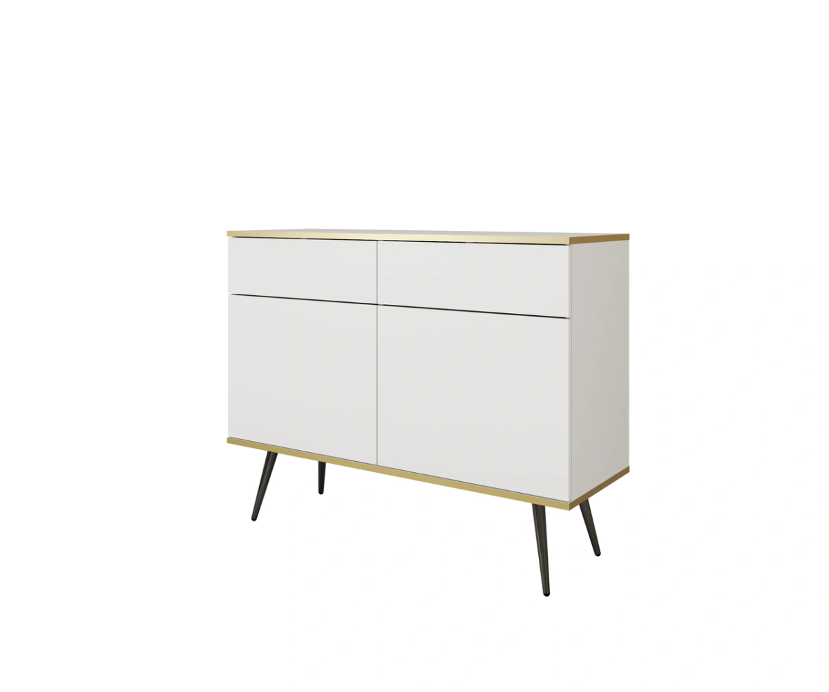 White chest of drawers with cabinets and drawers Oro KSZ107 - Image 4