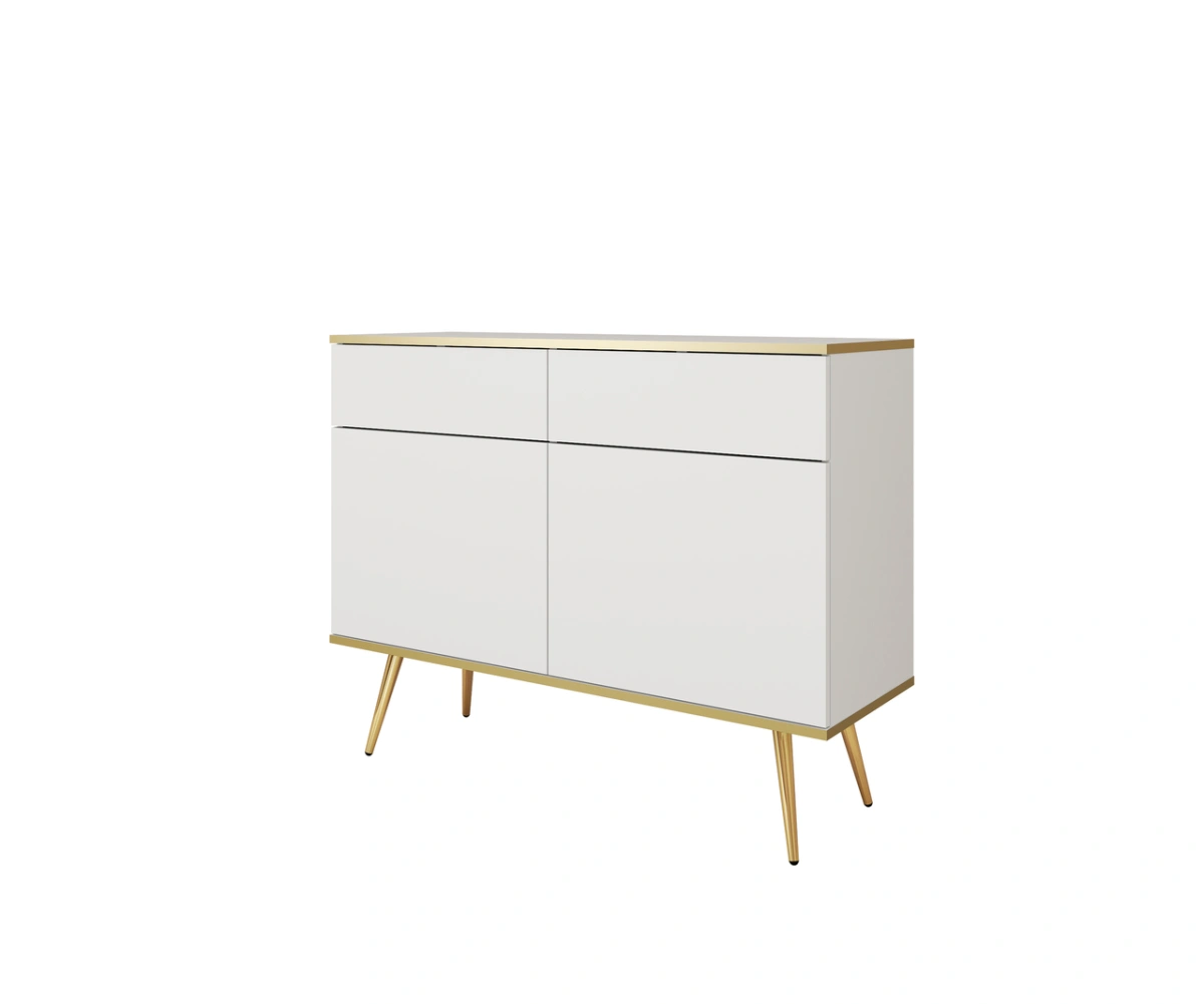 White chest of drawers with cabinets and drawers Oro KSZ107 - Image 3
