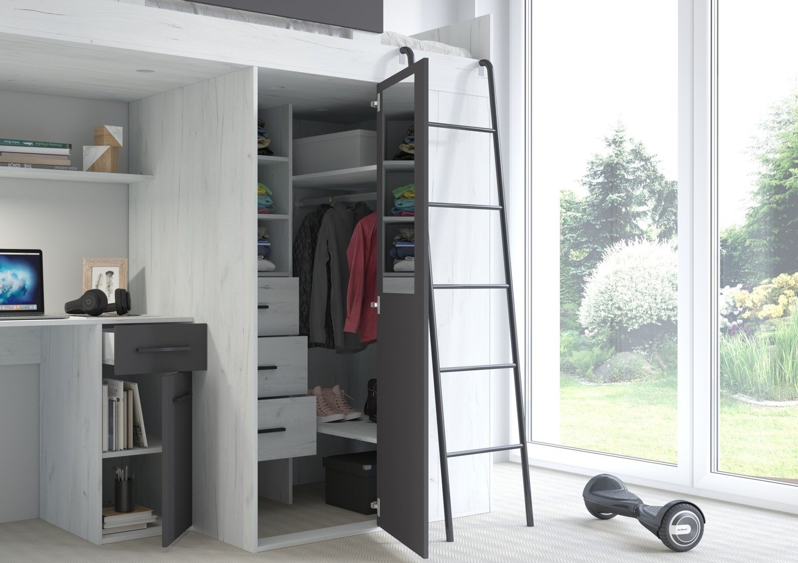 RAVENA P mezzanine without handmade mat, white / graphite - Image 4