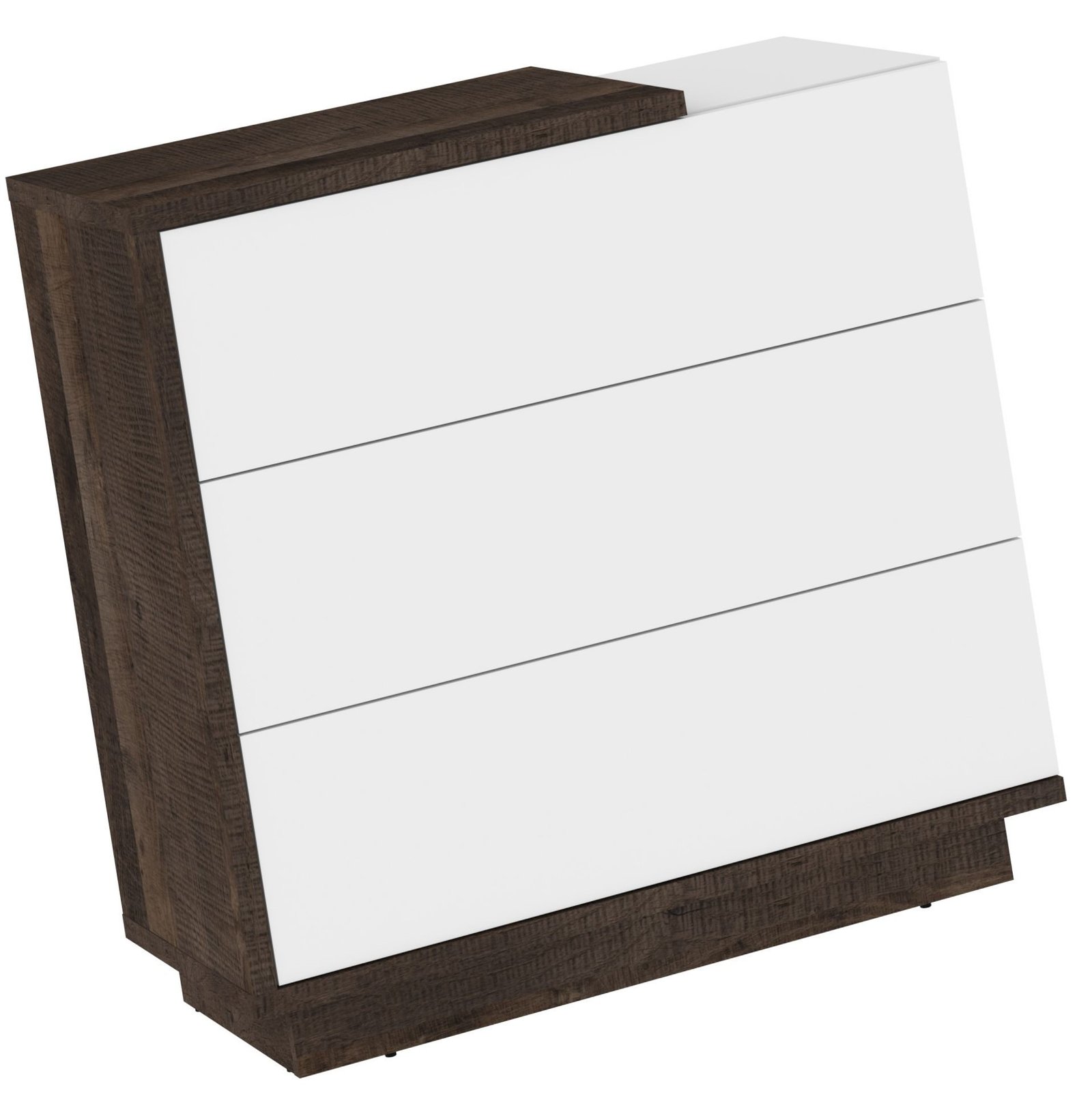 HYBRID 09 furniture chest of drawers for living room, bedroom, oak, granite, white colorHYBRID - Image 4