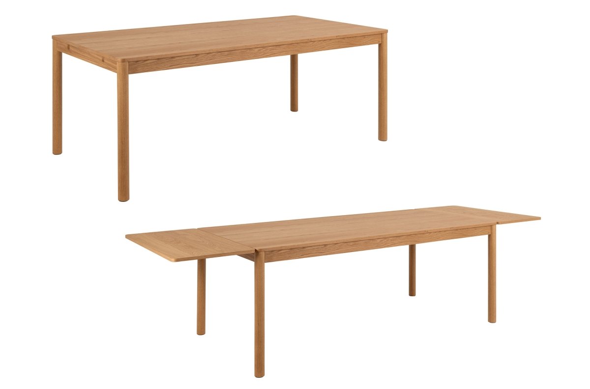 PACIFIC natural oak 200x100 cm (+2 extensions of 50 cm) - WOODEN BOHO/SCANDINAVISCAL STYLE TABLE, EXTENDABLE UP TO 300 cm!