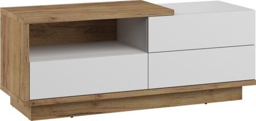 HYBRID 20 furniture chest of drawers, table, TV cabinet with drawer, oak, gold color, whiteHYBRID
