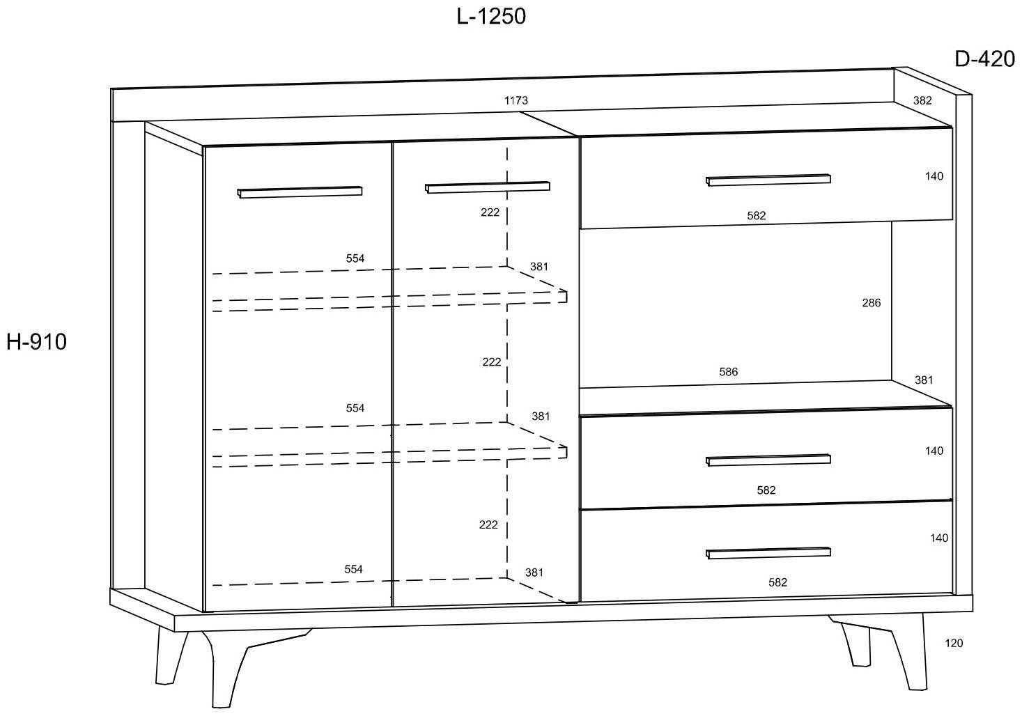 BOX 02 furniture, large chest of drawers for living room, artistic, white, black - Image 2