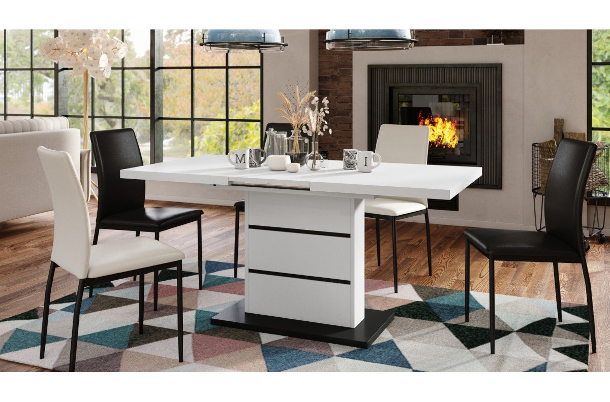 PIANO matte white/matte black - MODERN TABLE, UP TO 200 CM LENGTH! - Image 3