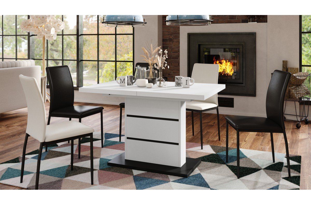 PIANO matte white/matte black - MODERN TABLE, UP TO 200 CM LENGTH! - Image 4