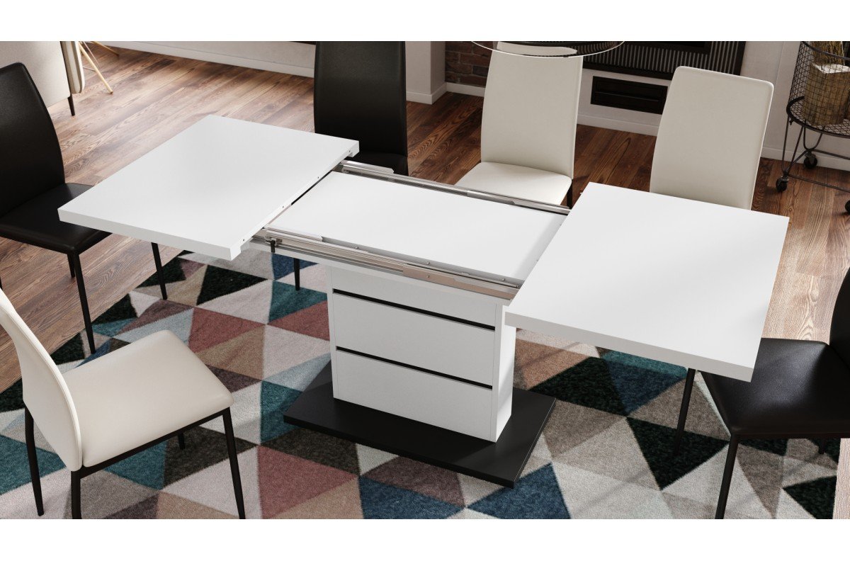 PIANO matte white/matte black - MODERN TABLE, UP TO 200 CM LENGTH! - Image 5
