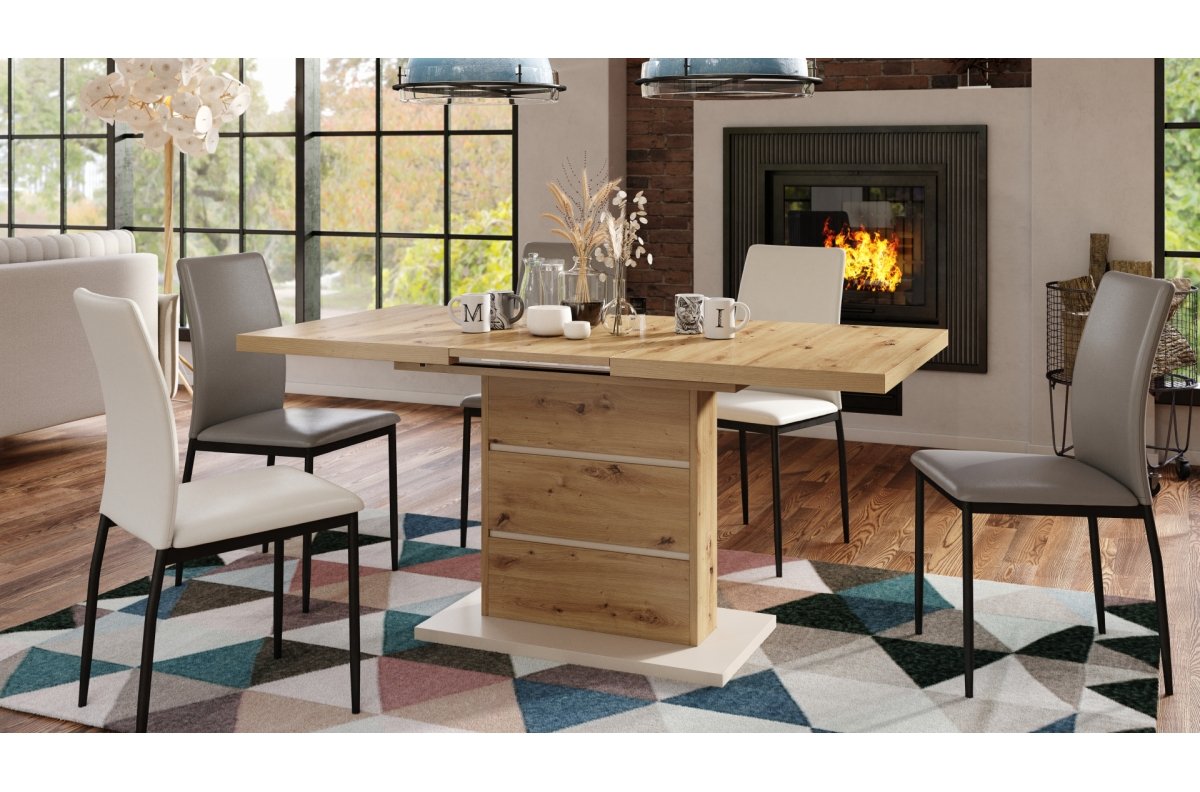 PIANO Artisan oak/beige (champagne color) - MODERN TABLE, UP TO 200 CM LENGTH! - Image 3