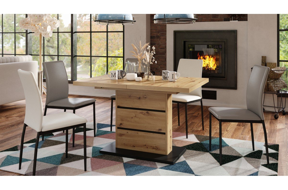 PIANO Artisan oak/matte black - MODERN TABLE, UP TO 200 CM LENGTH! - Image 4