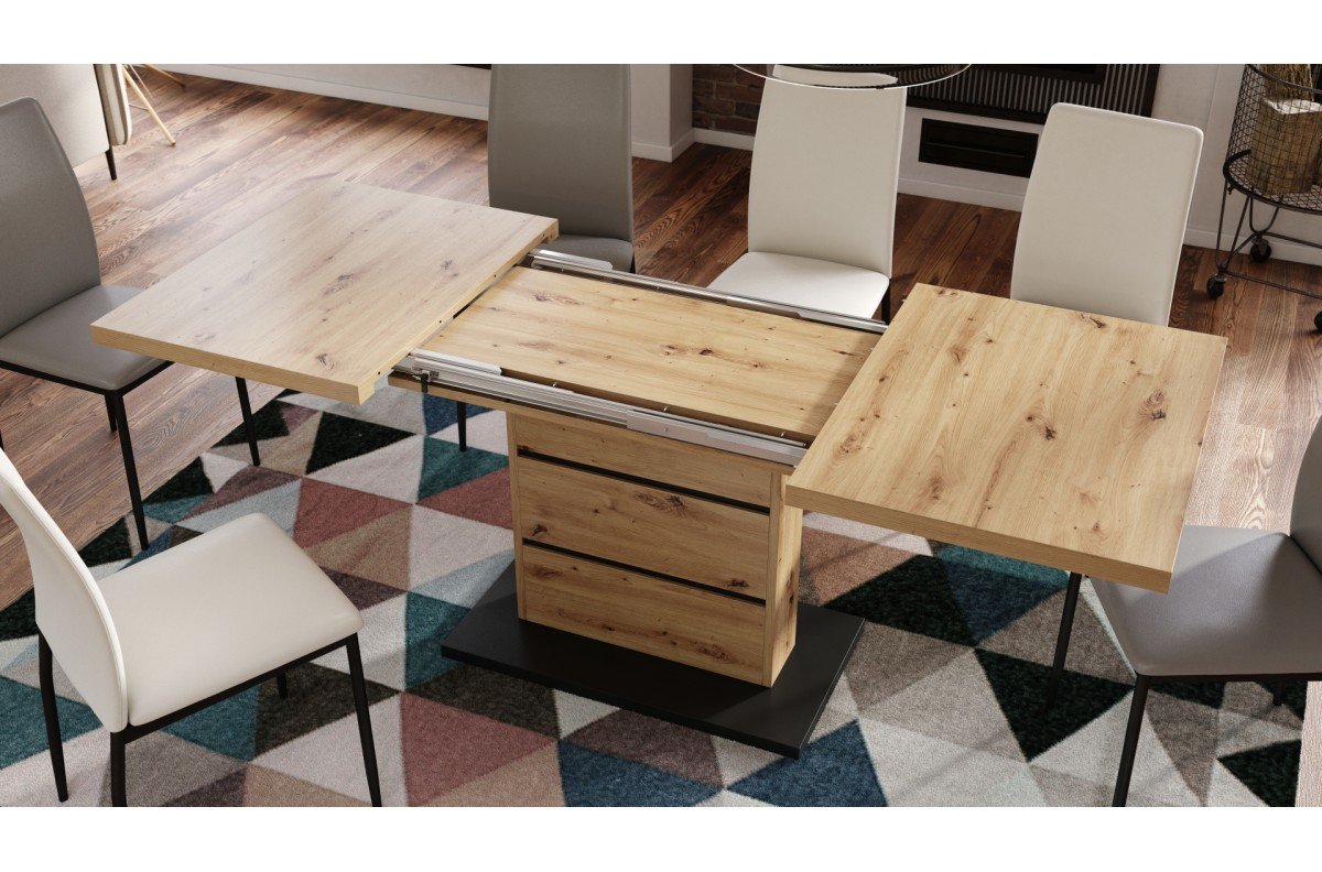 PIANO Artisan oak/matte black - MODERN TABLE, UP TO 200 CM LENGTH! - Image 5
