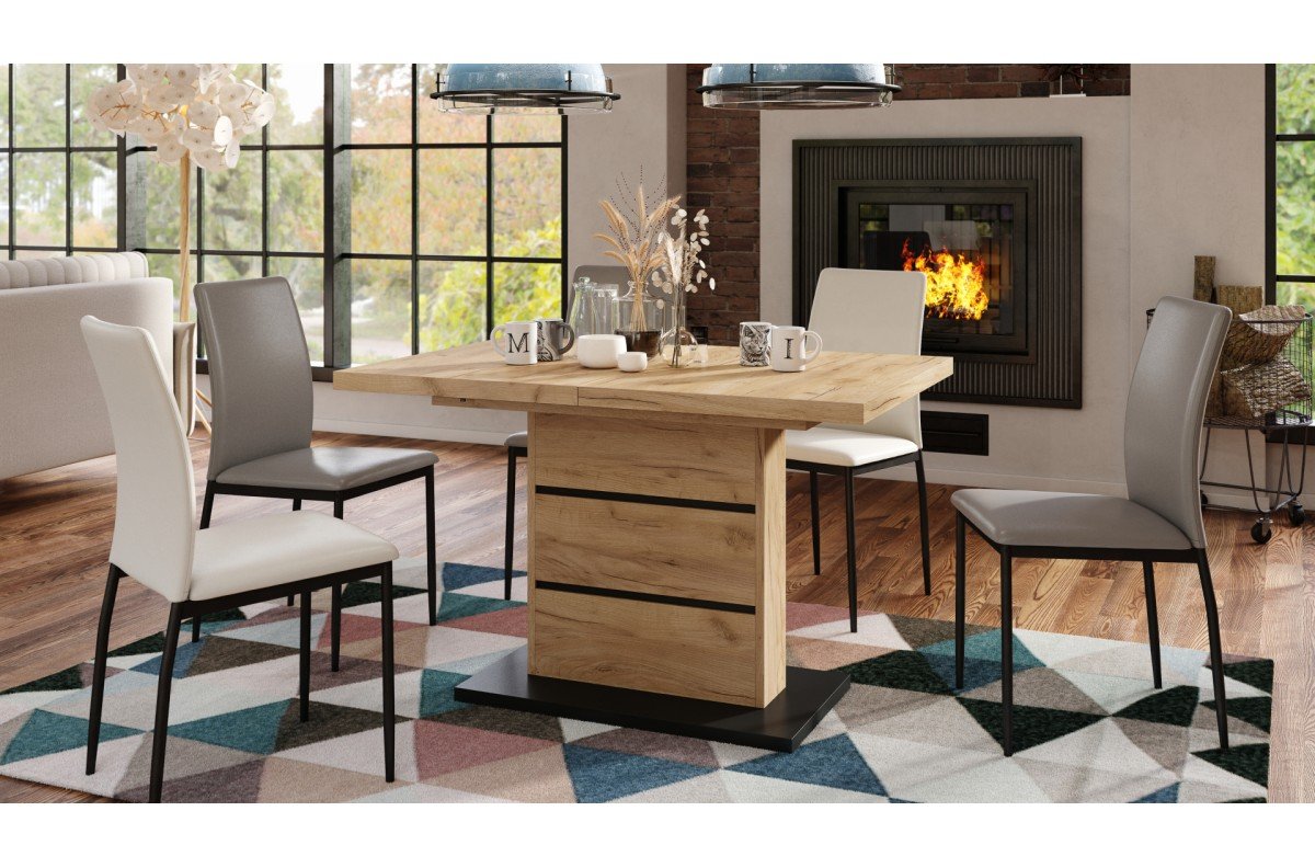 PIANO Craft oak gold/matte black - MODERN TABLE, UP TO 200 CM LENGTH! - Image 4