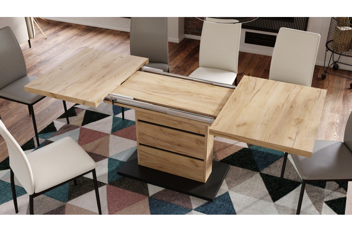 PIANO Craft oak gold/matte black - MODERN TABLE, UP TO 200 CM LENGTH! - Image 5