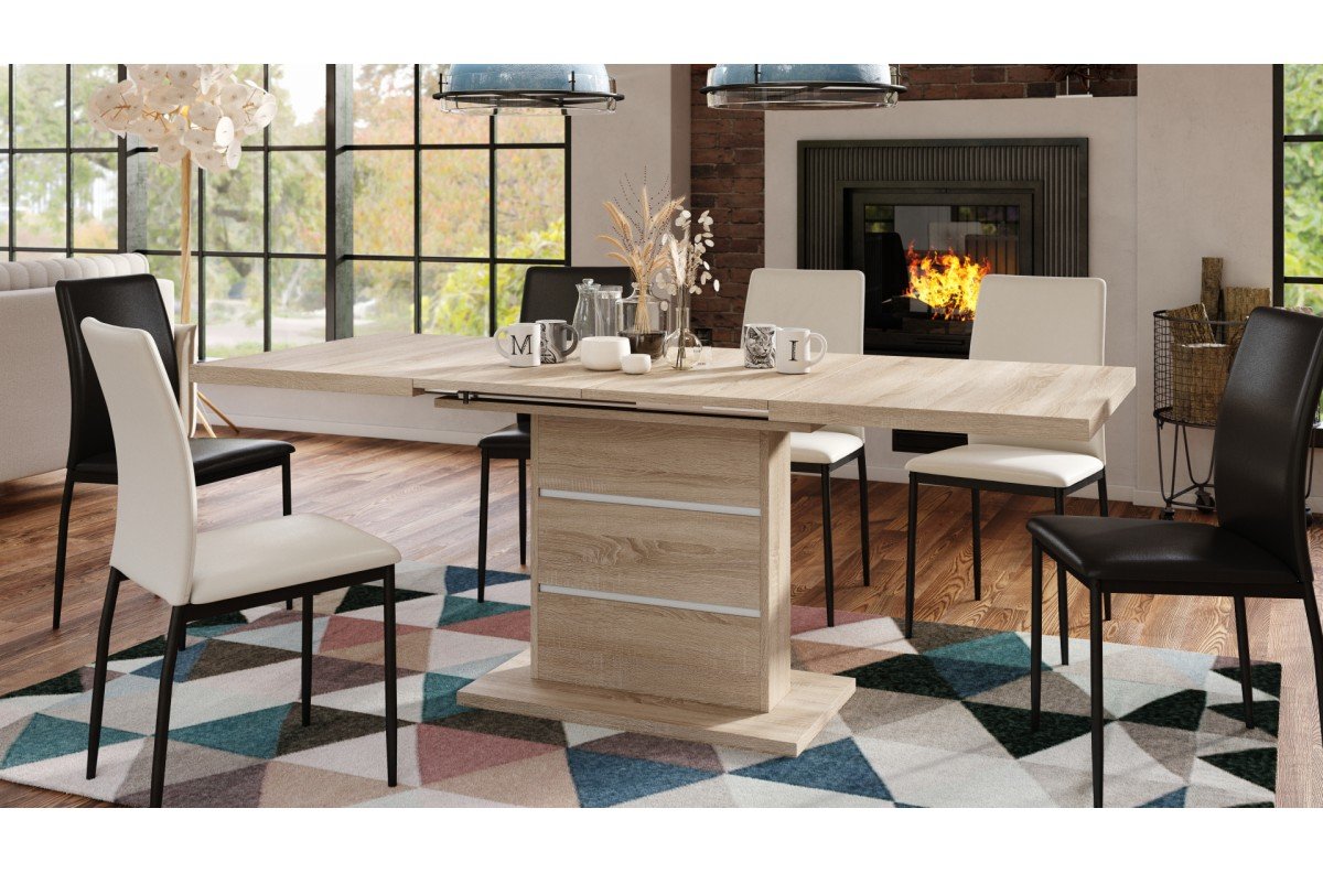 PIANO Sonoma oak/white insert set - MODERN TABLE, UP TO 200 cm LENGTH! - Image 2