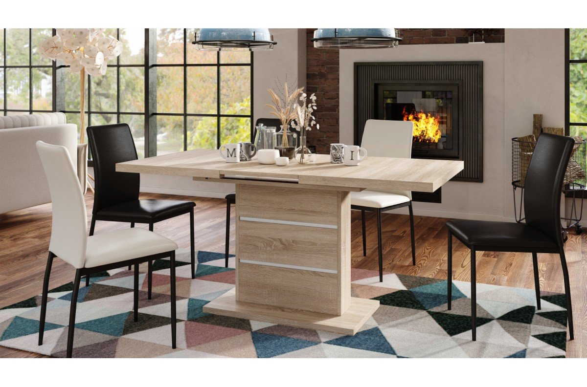PIANO Sonoma oak/white insert set - MODERN TABLE, UP TO 200 cm LENGTH! - Image 3