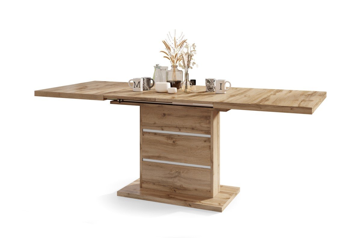 PIANO Wotan oak/white inserts - MODERN TABLE, UP TO 200 cm LENGTH!