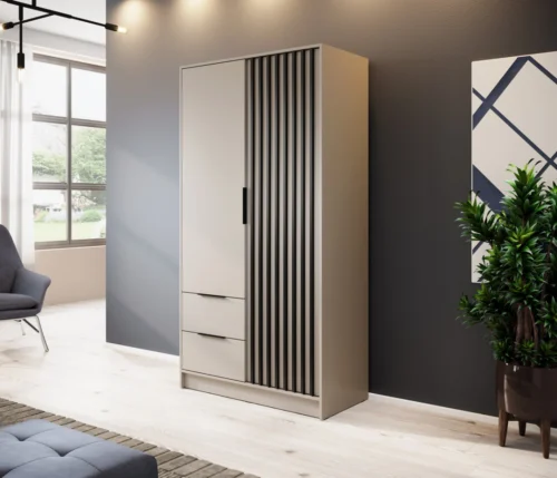 Nelly 2D wardrobe with cashmere slats