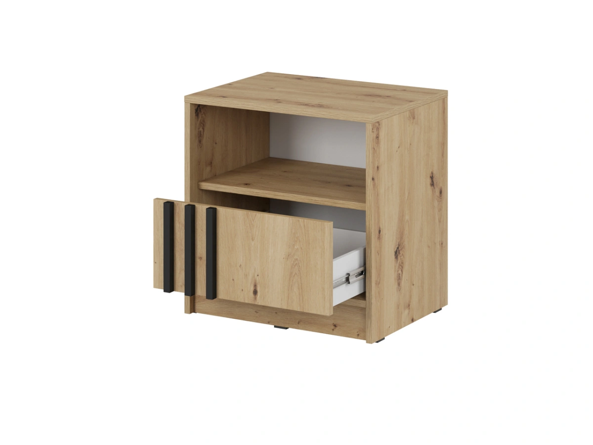 Nelly nightstand with lattice, oak color - Image 4