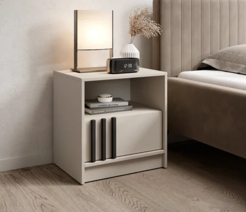 Nelly nightstand with cashmere table runners