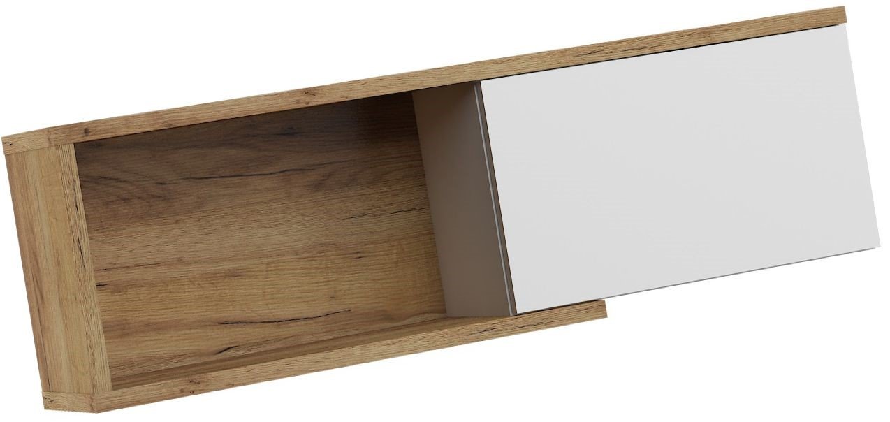 HYBRID 24 furniture shelf, hanging cabinet for living room, oak, gold color, white, glossyHYBRID - Image 4