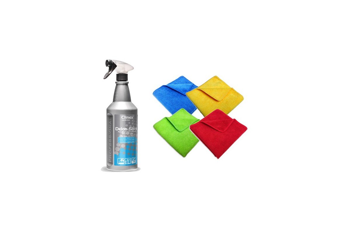 CLINEX DELOS SHINE 1 l furniture care liquid + cloth set