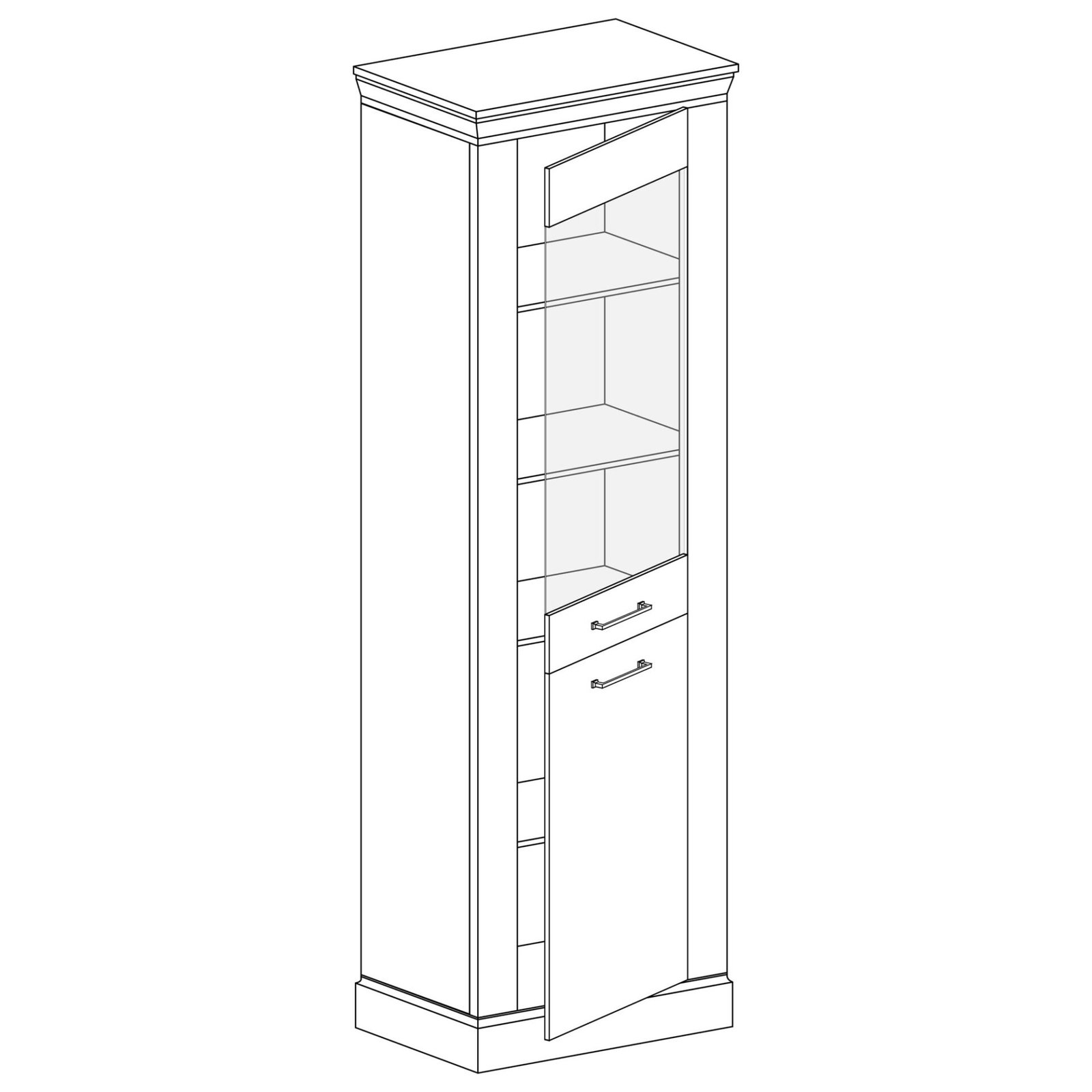 ANTICA-11 - Single door gold Kraft paper display case - Image 3