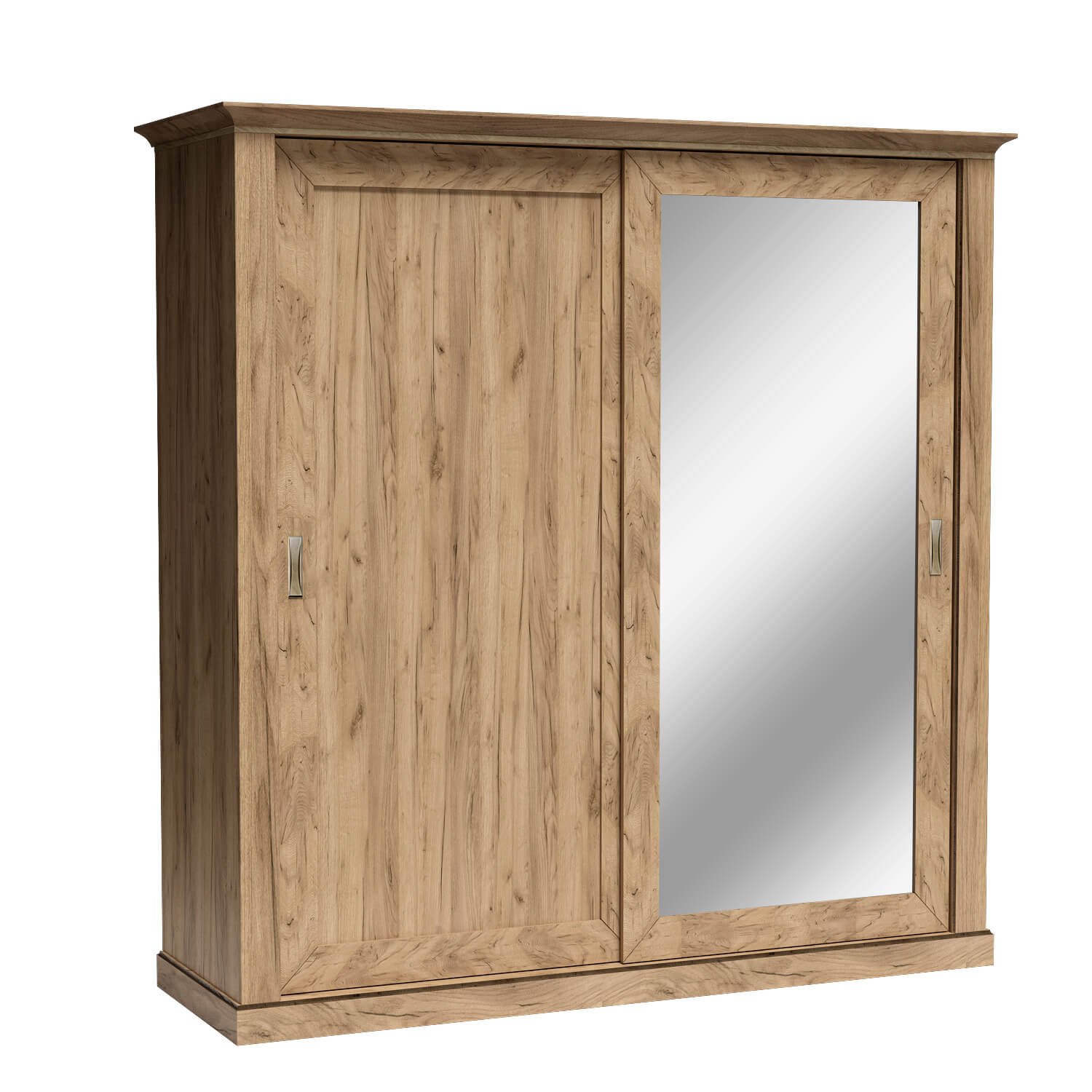 ANTICA-211 - Wardrobe with mirror, sliding doors, 4 drawers, gold, kraft