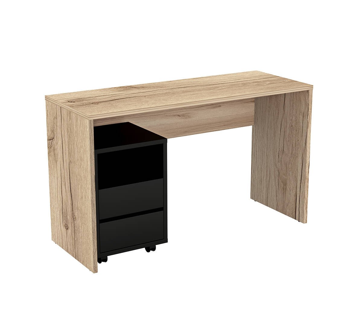 Agapi – Desk with drawer 00+03 Natural majestic oak / black onyx