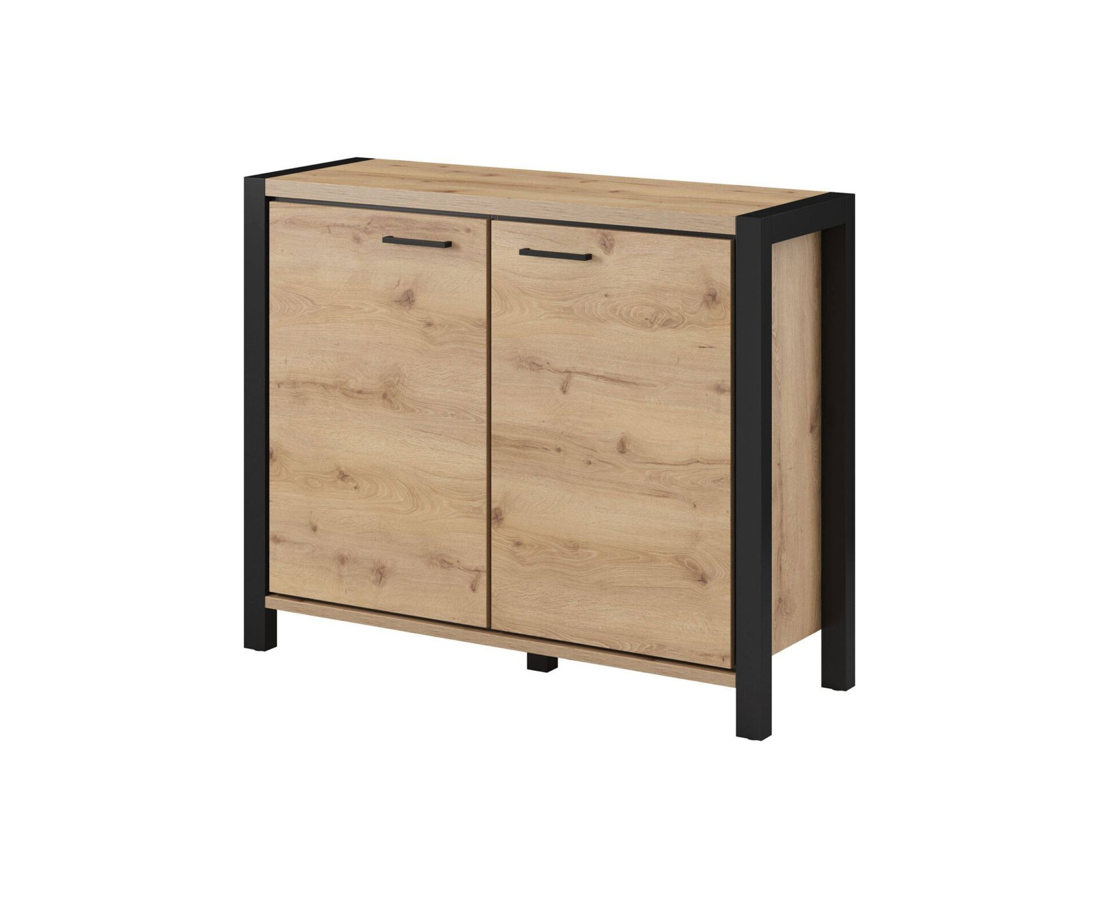 Aktiv 2-door Taurus oak chest of drawers / black legs
