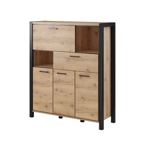 Aktiv chest of drawers 3D1S Taurus oak/black legs