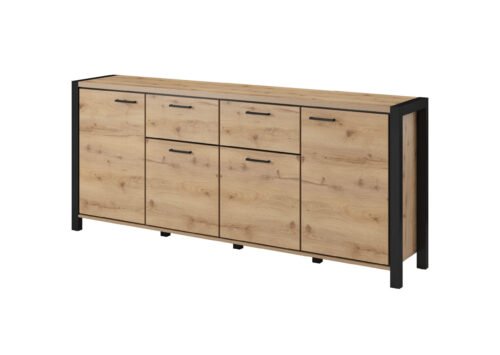 Aktiv chest of drawers, 4 drawers, 2 drawers, Taurus Oak / black legs