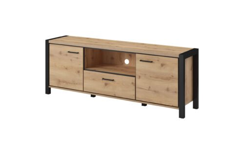Aktiv TV cabinet, 2D1S, Taurus Oak / black legs