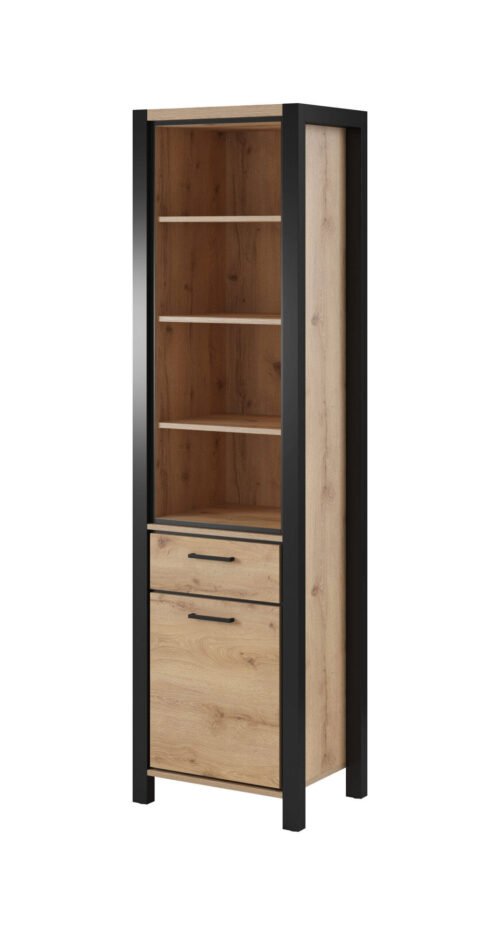 Aktiv display cabinet 1D1S, Taurus oak / black legs
