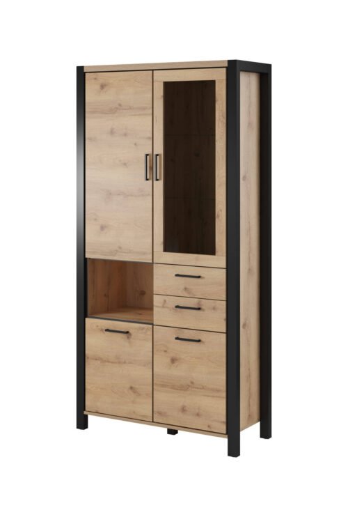 Aktiv display cabinet 4D2S, Taurus oak / black legs