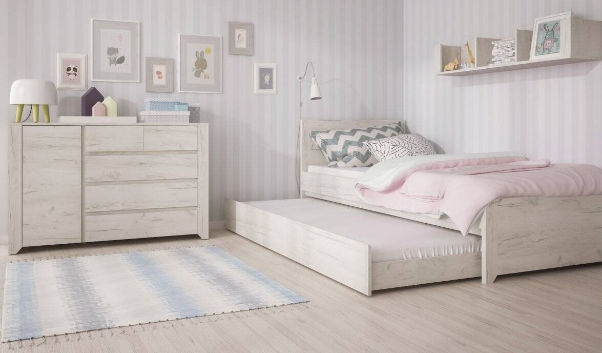 Angel TYPE-10 - Chest of drawers 1D-3S oak white Craft - Image 4