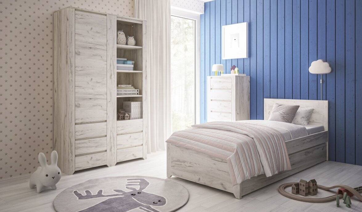 Angel TYPE-10 - Chest of drawers 1D-3S oak white Craft - Image 5