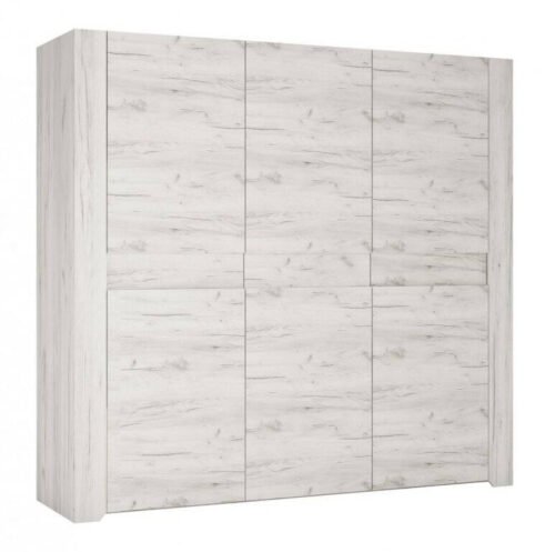 Angel TYP-22 – Three-door wardrobe, oak white Craft