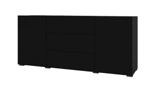Ava chest of drawers, 2 drawers, 3 drawers, black / Wotan oak