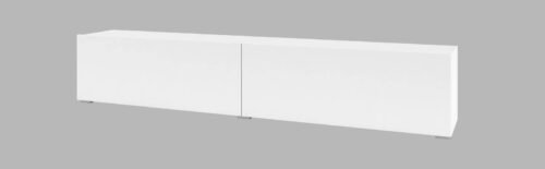 Ava two-door TV cabinet, matt white/Wotan oak