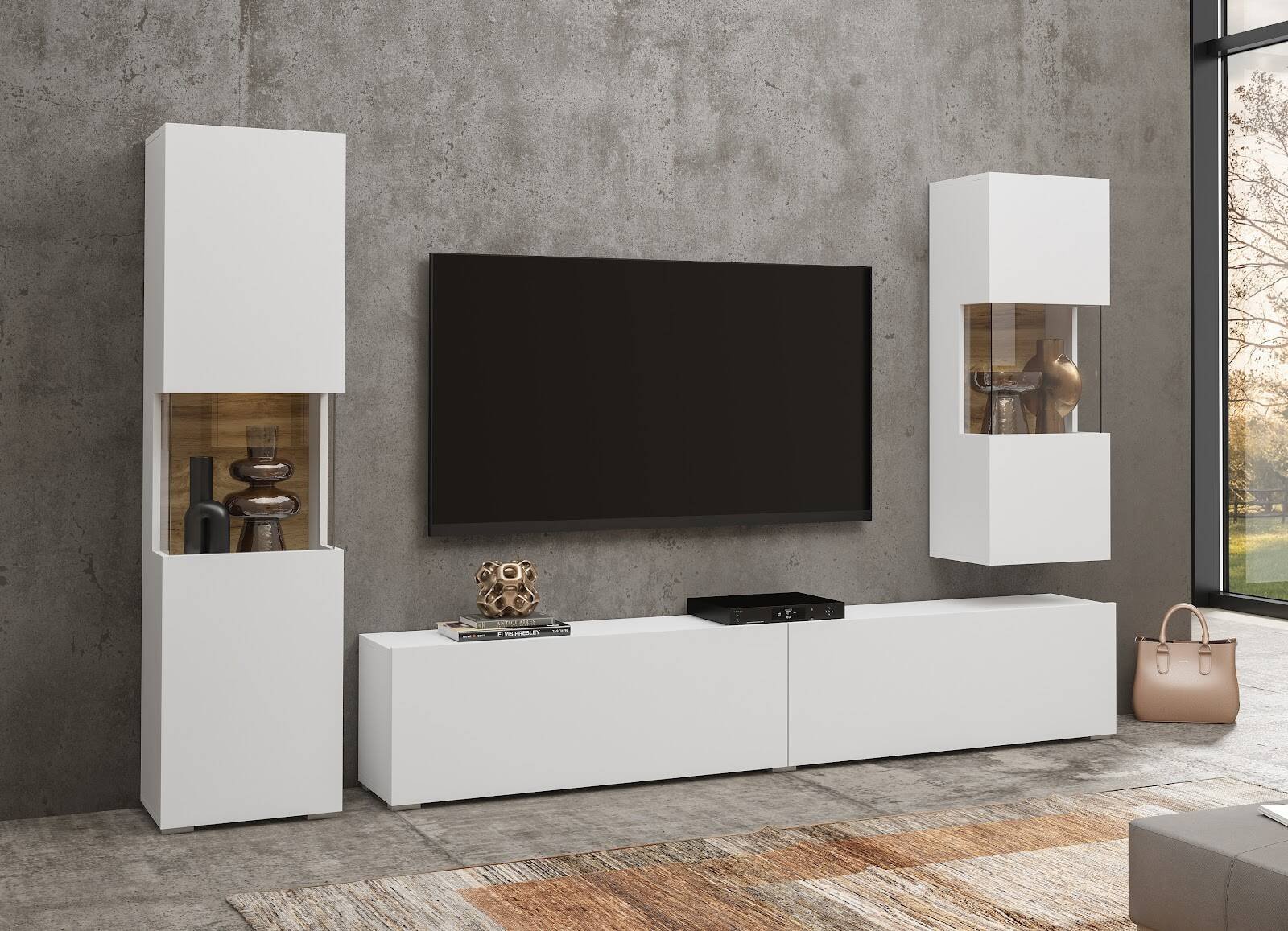 Ava wall cabinet 05+07+40 white / Wotan oak - Image 2