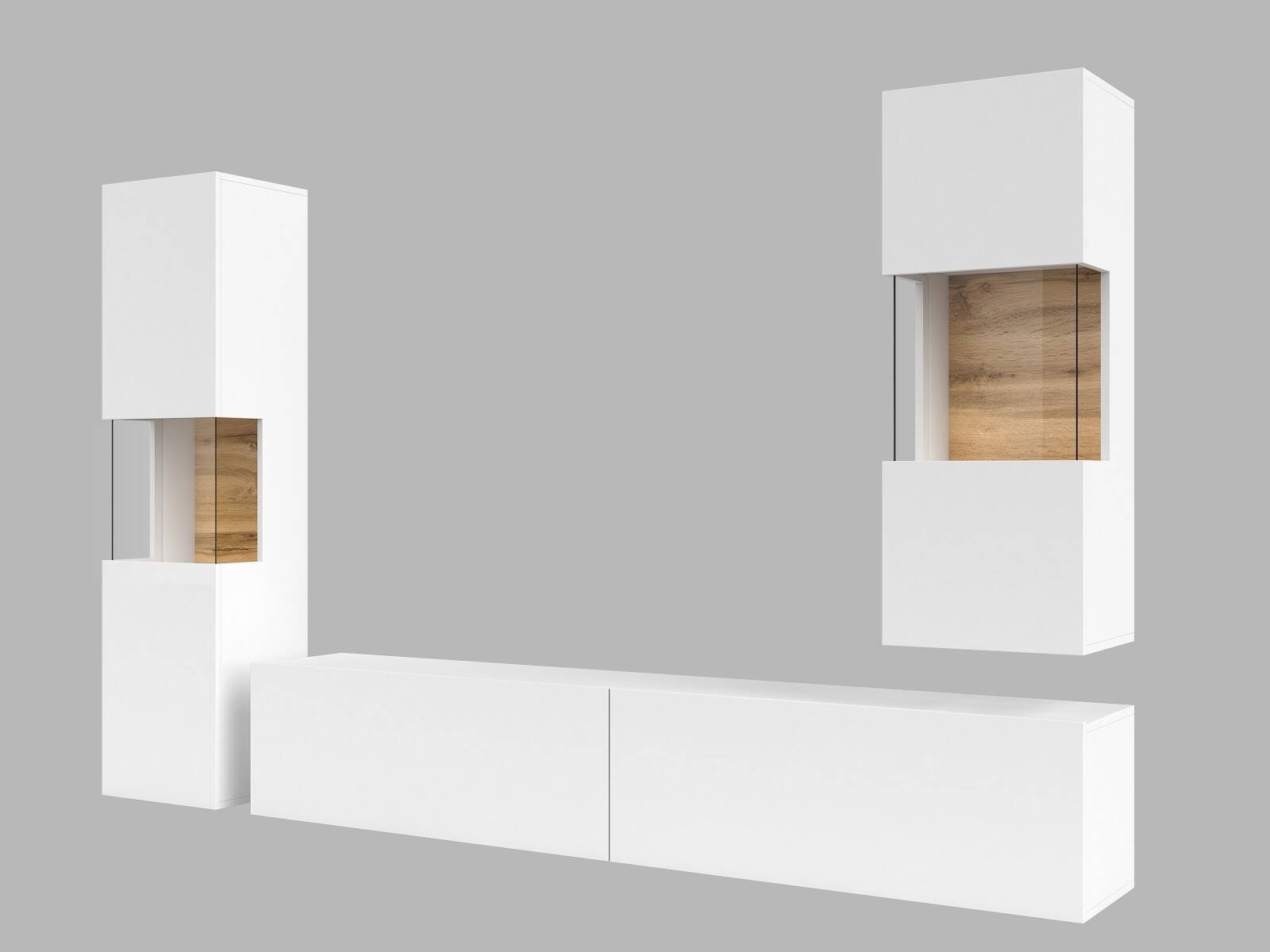 Ava wall cabinet 05+07+40 white / Wotan oak - Image 4