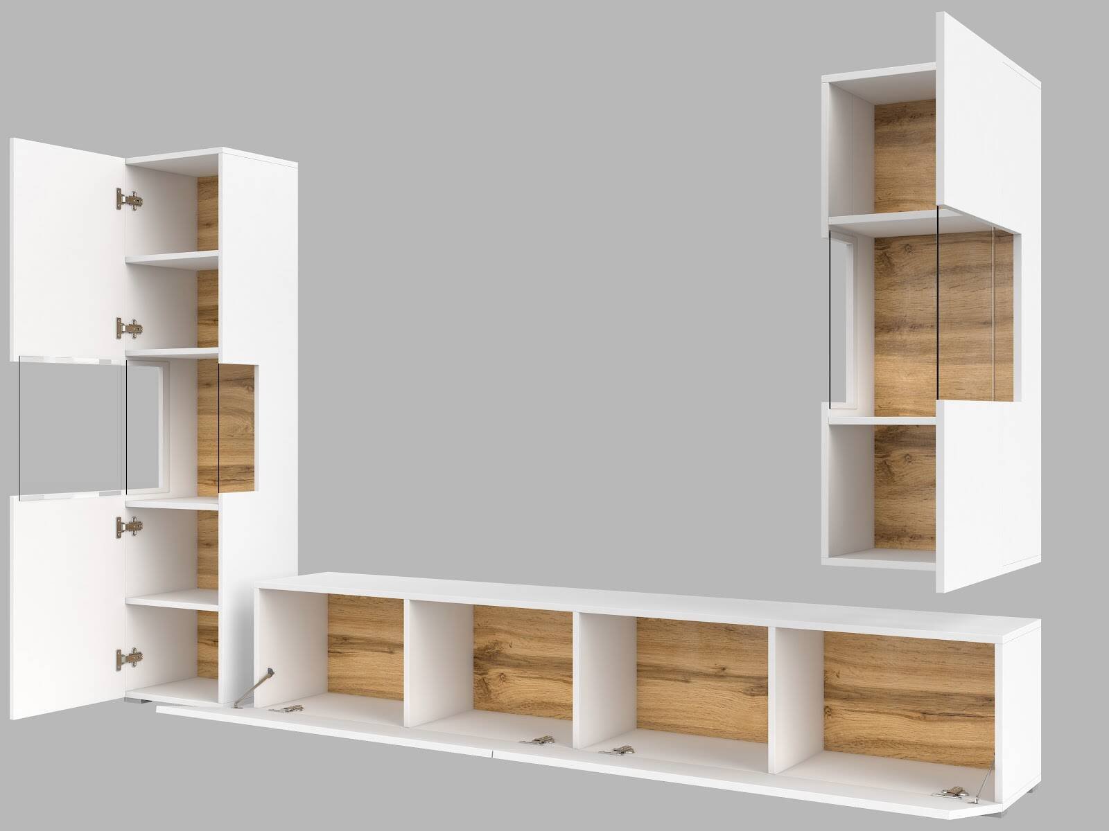 Ava wall cabinet 05+07+40 white / Wotan oak - Image 6