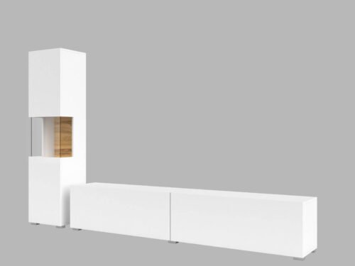 Ava wall cabinet 05+40 matt white/Wotan oak