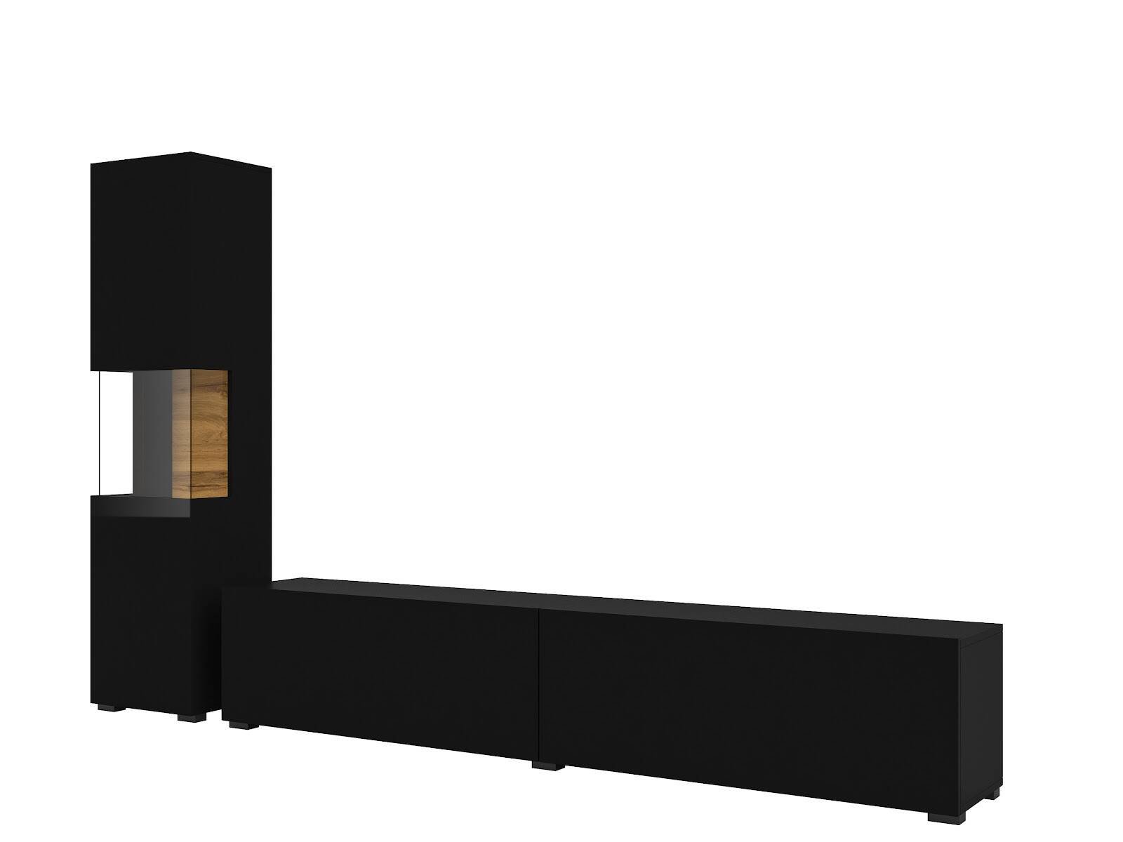 Ava wall cabinet 05+40 black / Wotan oak