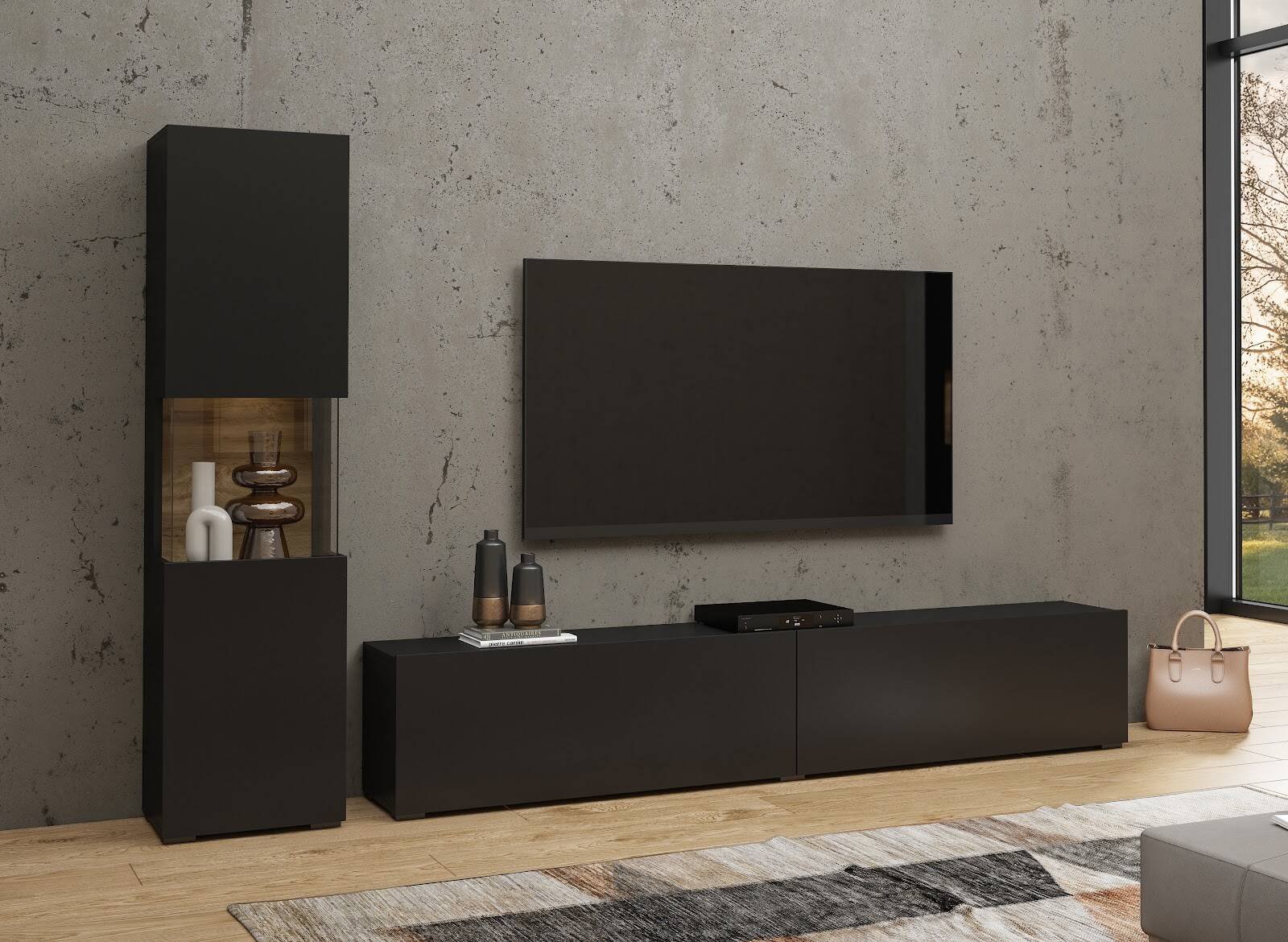 Ava wall cabinet 05+40 black / Wotan oak - Image 5