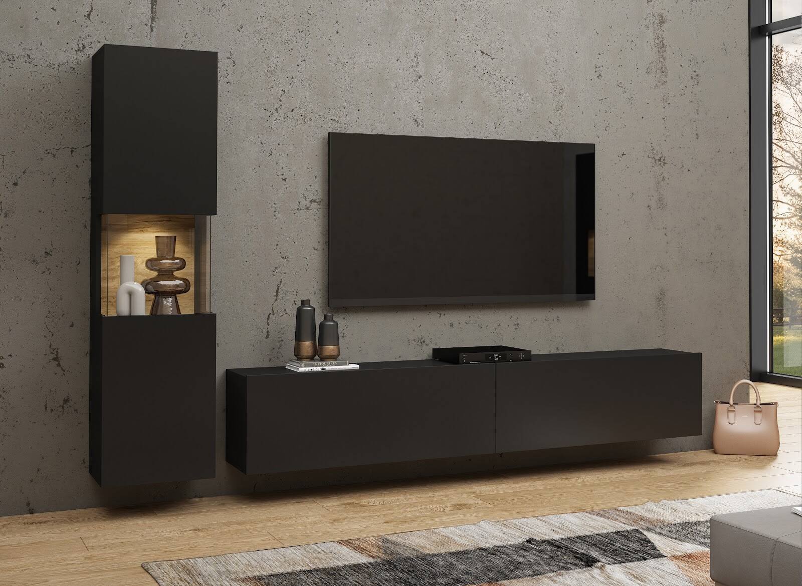 Ava wall cabinet 05+40 black / Wotan oak - Image 7